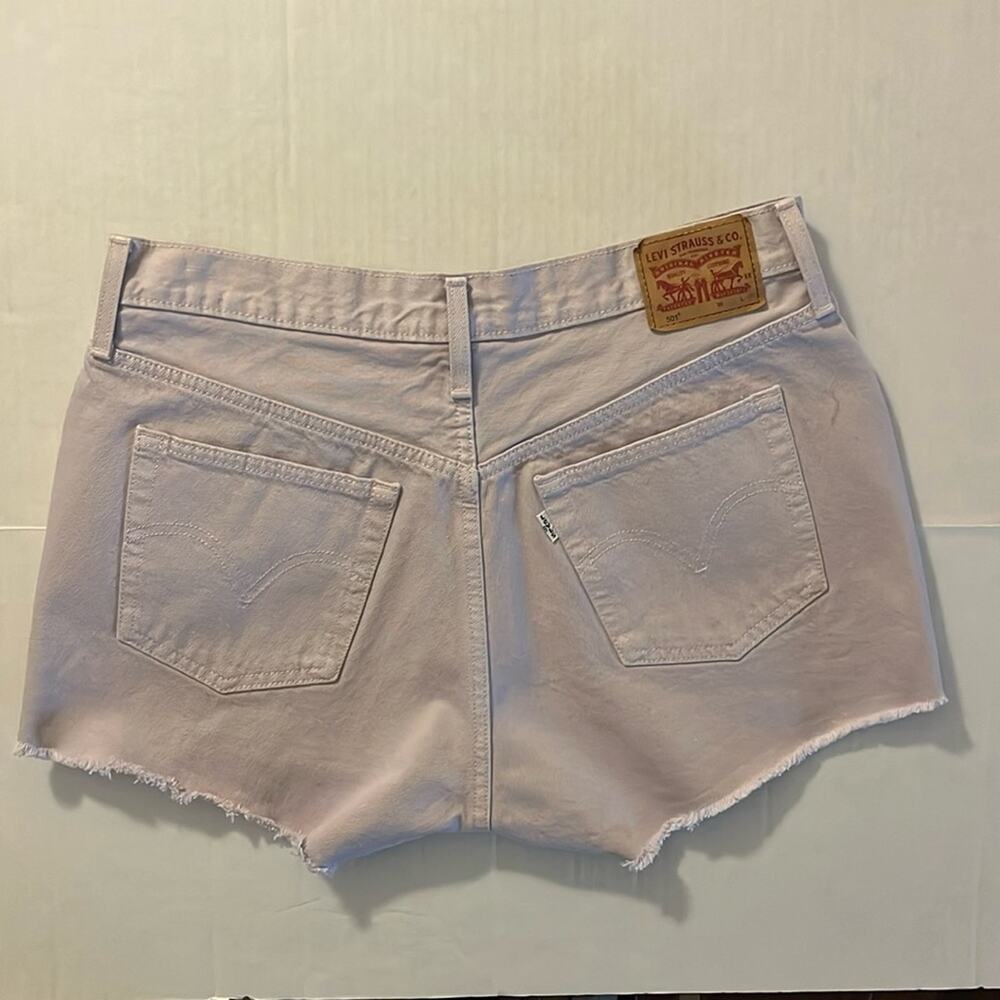 Levi 501 Lilac Cutoff Denim Shorts Womens Size L Button Fly Fray Casual Summer - Picture 2 of 16